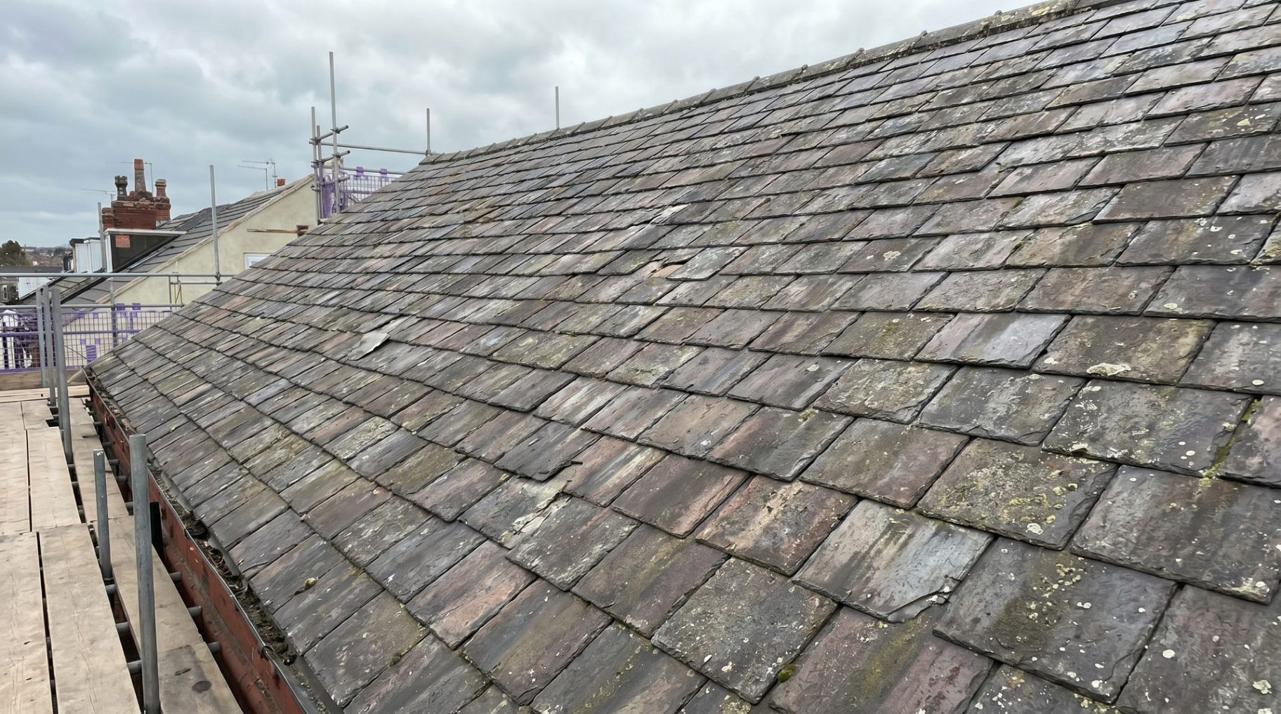 Slate roof — before — HomeShield project in Lymington, Dorset & Hampshire