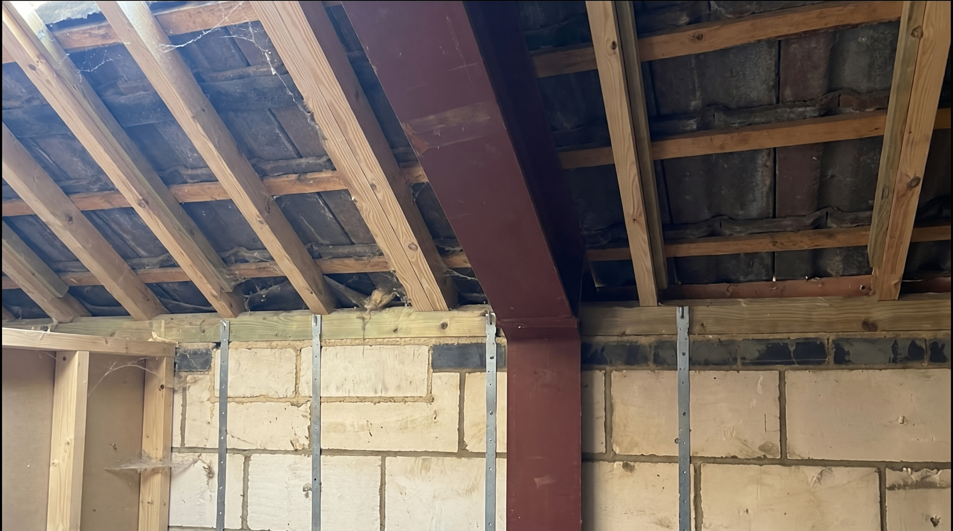 Before — Uninsulated rafters
